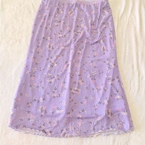 SHEIN Lavender Floral Maxi Skirt